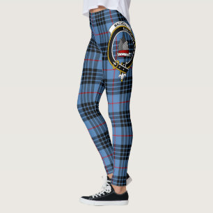 Scotstee Clan MacNeill Of Barra Blue Crest Tartan  Leggings