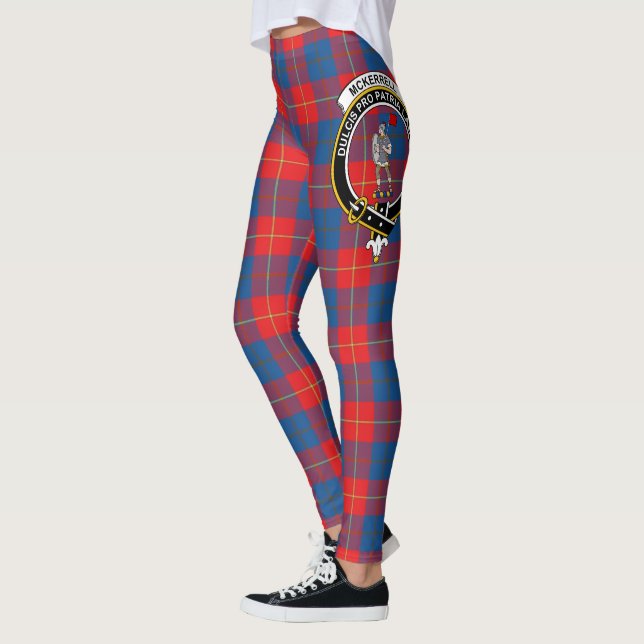 Scotstee Clan McKerrell Red Crest Tartan Women Leggings (Left)