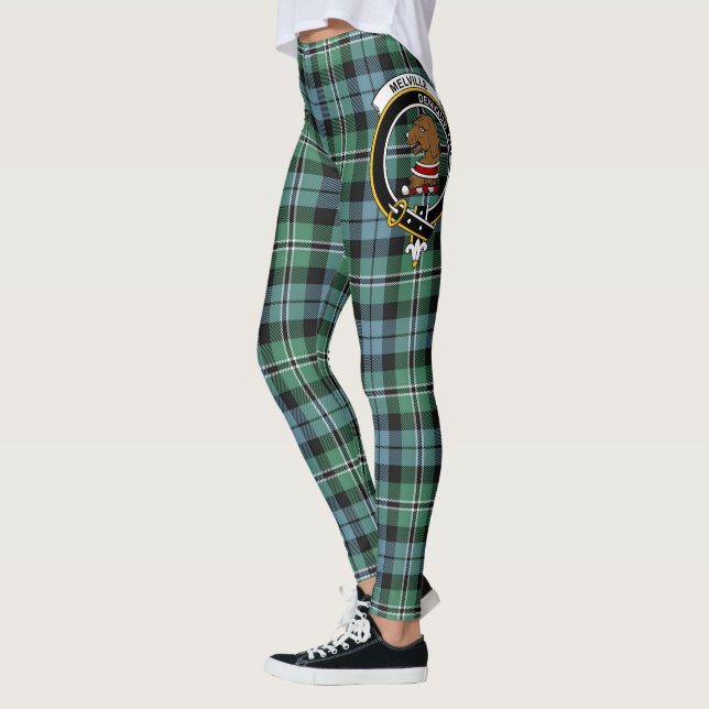 Scotstee Clan Melville Hunting Crest Tartan Women  Leggings (Left)