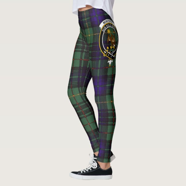Scotstee Clan Monteith Old Crest Tartan Women Leggings (Left)