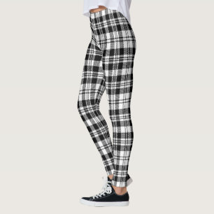 Scotstee Clan Scott Black White Modern Tartan Leggings