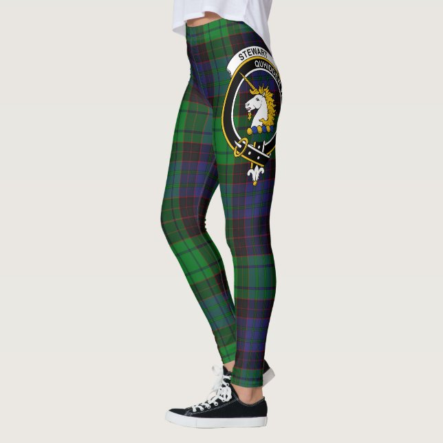 Scotstee Clan Stewart Old Modern Crest Tartan Leggings (Left)
