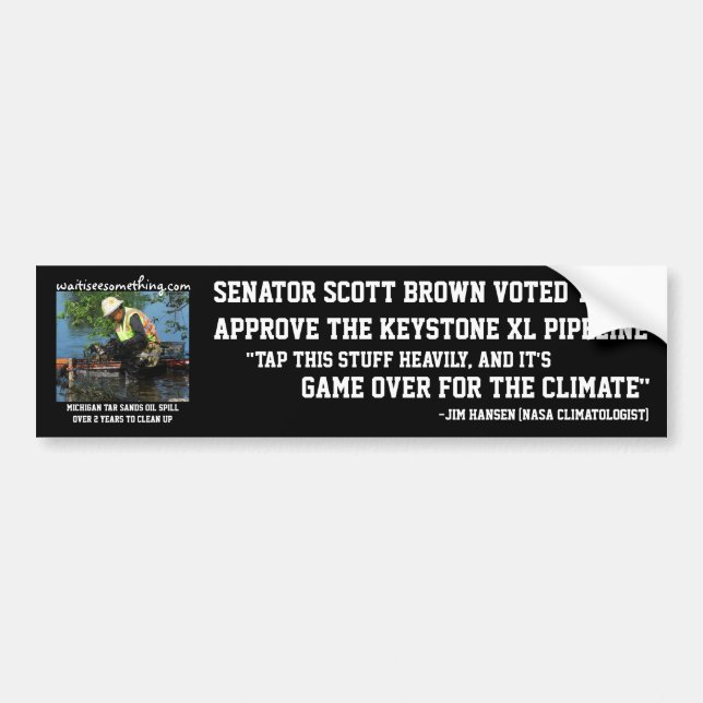 Scott Brown: Keystone XL Pipeline Bumper Sticker (Front)