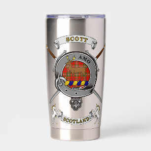 Scott Clan Badge Tartan & Swords Insulated Tumbler