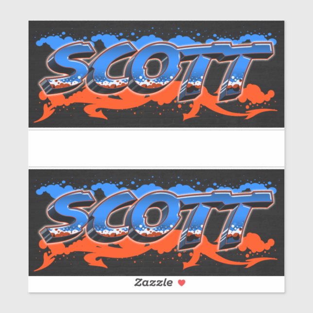 Scott First Name Graffiti Sticker (Sheet)
