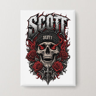 Scott Gothic Skull Personalized Name Design