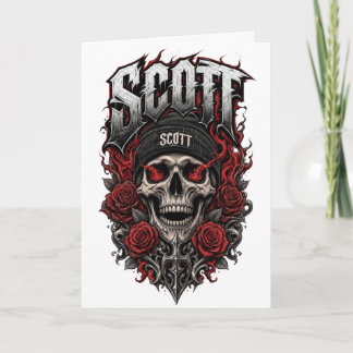 Scott Gothic Skull Personalized Name Design Card