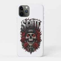 Scott Gothic Skull Personalized Name Design