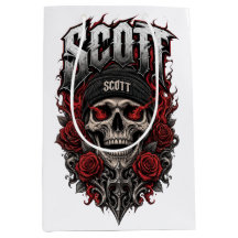 Scott Gothic Skull Personalized Name Design