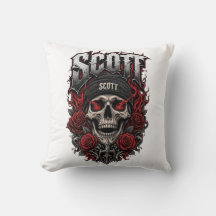 Scott Gothic Skull Personalized Name Design