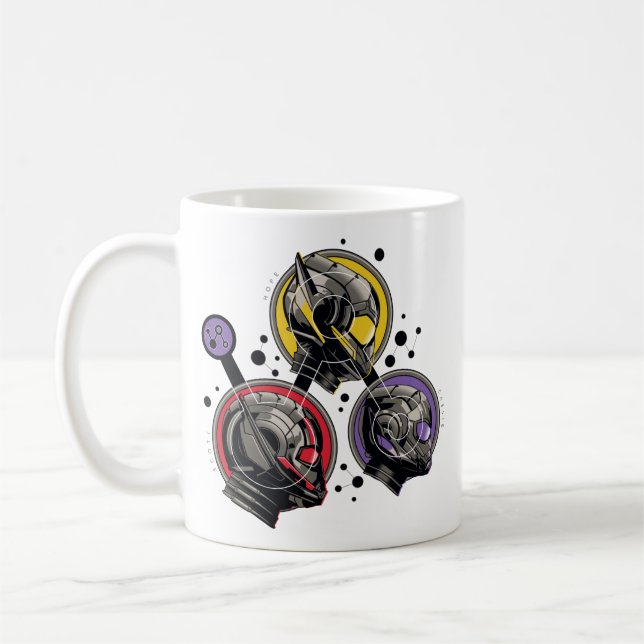 Scott, Hope, & Cassie Pym Particle Helmet Graphic Coffee Mug (Left)