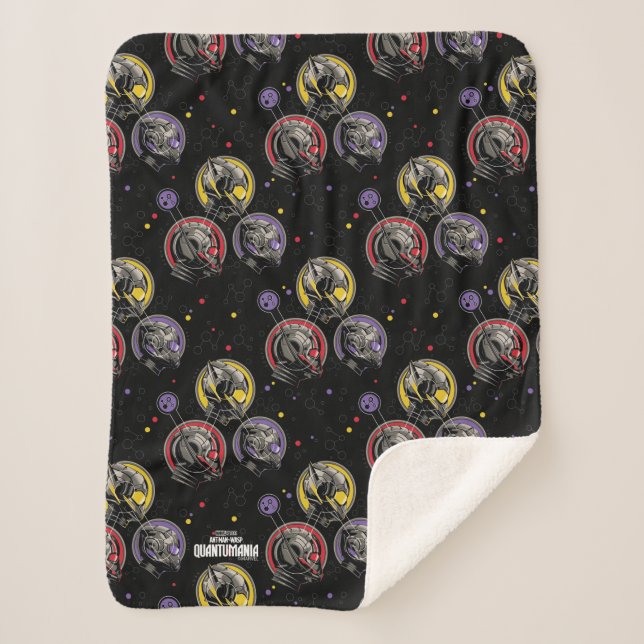 Scott, Hope, & Cassie Pym Particle Helmet Graphic Sherpa Blanket (Front)