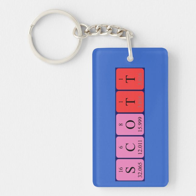 Scott periodic table name keyring (Front)