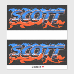Scott Prénom Nom Graffiti Autocollants Autocollant