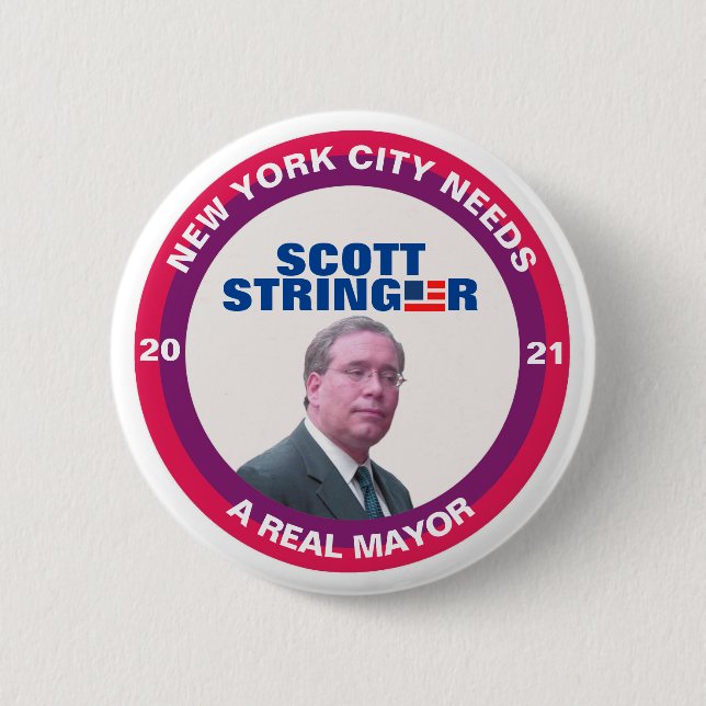 Scott Stringer for NYC Mayor 2021 2 Inch Round Button (Front)