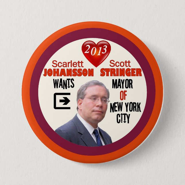Scott Stringer NYC Mayor 2013 3 Inch Round Button (Front)