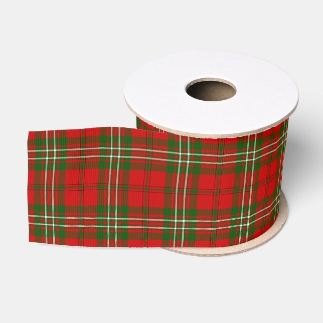 Scott tartan red green plaid grosgrain ribbon (Spool)