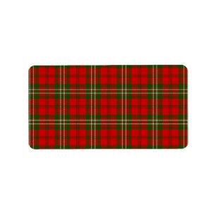 Scott tartan red green plaid label