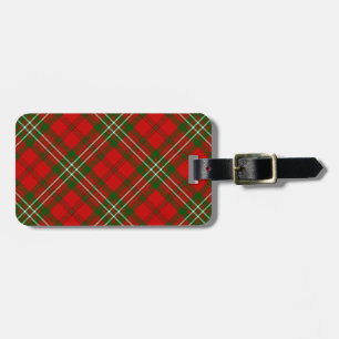 Scott tartan red green plaid luggage tag