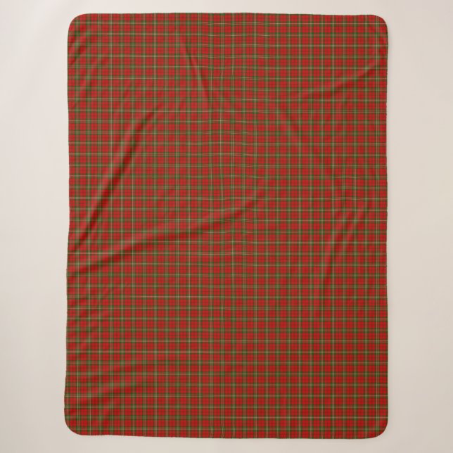Scott tartan red green plaid sherpa blanket (Front)