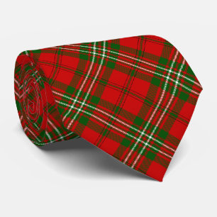 Scott tartan red green plaid tie