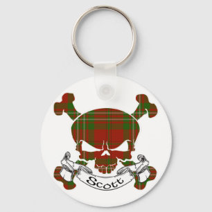 Scott Tartan Skull Keychain