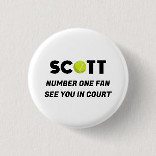 Scott Tennis 1 Inch Round Button