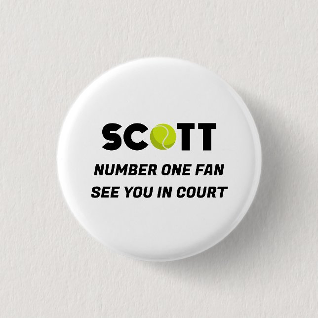 Scott Tennis 1 Inch Round Button (Front)