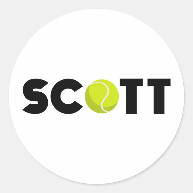 Scott Tennis Classic Round Sticker (Front)