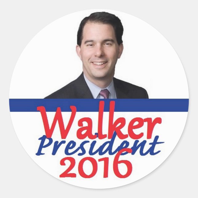 Scott WALKER 2016 Classic Round Sticker (Front)