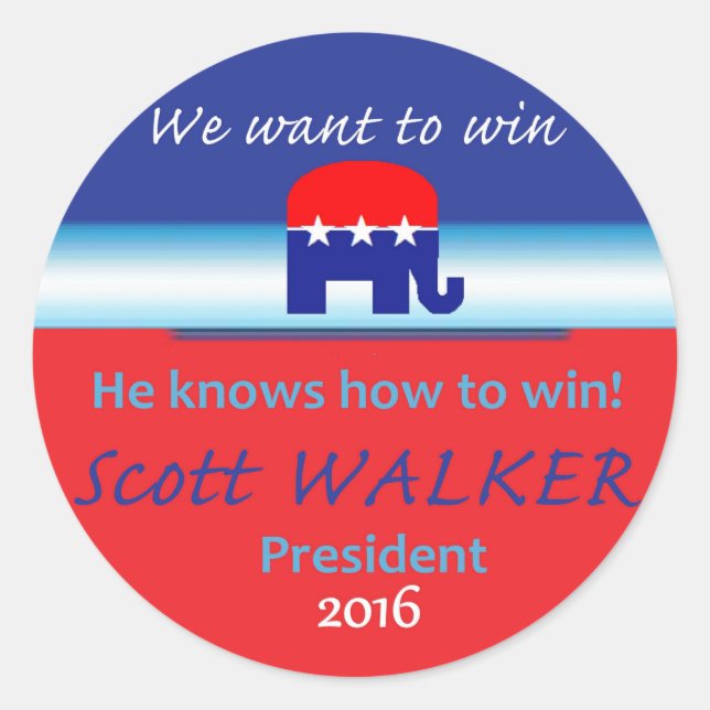 Scott WALKER 2016 Classic Round Sticker (Front)