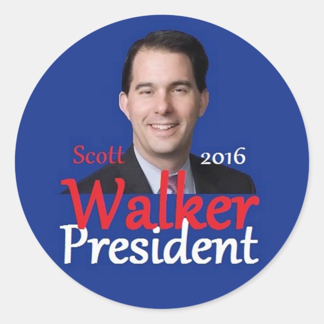 Scott WALKER 2016 Classic Round Sticker (Front)