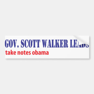 Scott Walker Leads Bumper Sticker