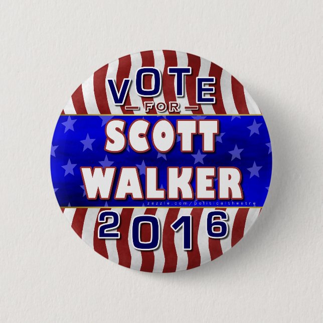 Scott Walker President 2016 Election Republican 2 Inch Round Button (Front)
