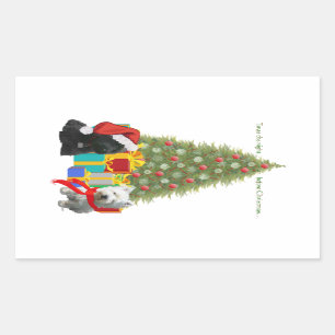 Scottie and Westie Christmas Tree Sticker