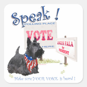 Scottie Angus Fala for President Square Sticker