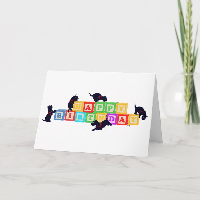Scottie Birthday Blocks Card (Front)
