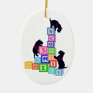 Scottie Blocks !! Ceramic Ornament