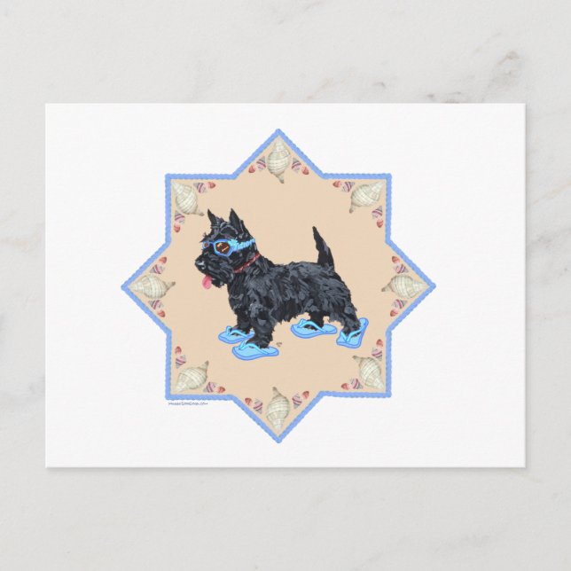 Scottie Blue FlipFlops Postcard (Front)