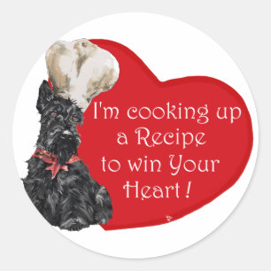 Scottie Chef  Valentine Classic Round Sticker