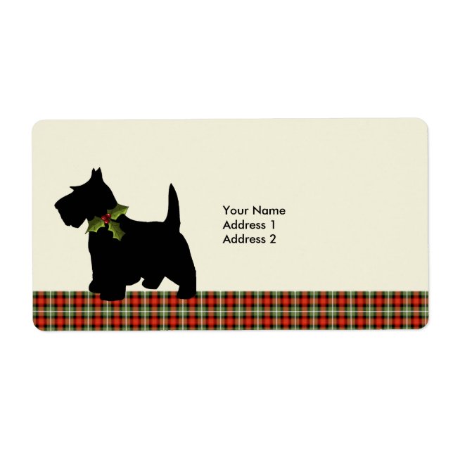 Scottie Chien Scotch Plaid Christmas mignonne (Devant)