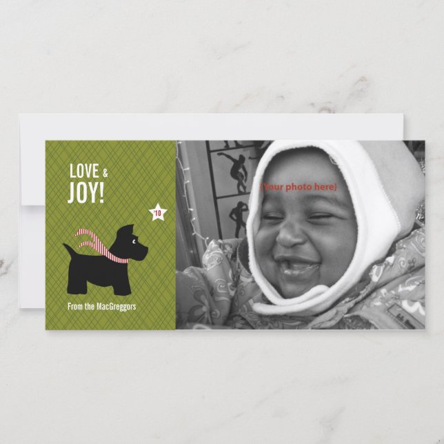 Scottie Christmas Photo Card (Front)