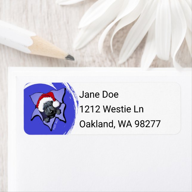 Scottie Christmas Return Address Label (Insitu)