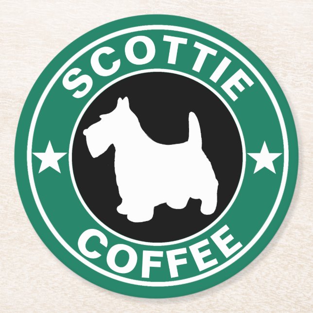 SCOTTIE Coffee Round Paper Coaster (Front)