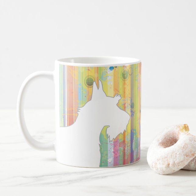 Scottie Customizable Watercolor Silhouette Mug (With Donut)