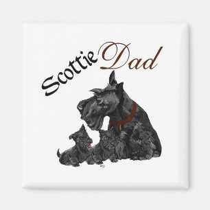 Scottie Dad and Pups Father's Day Magnet