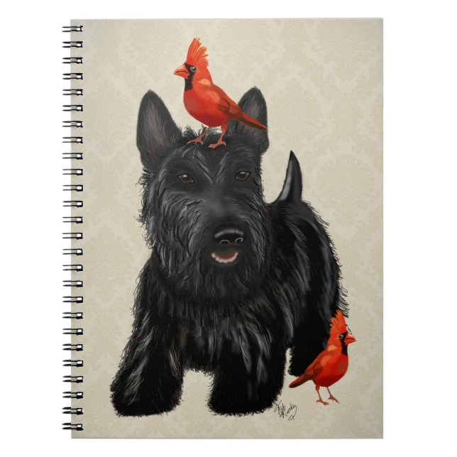 Scottie Dog and Red Birds Notebook (Front)