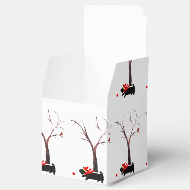 Scottie Dog and Robin Seasonal Favor Box (Opened)