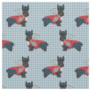 scottie dog bagpipers scottish terrier fabric