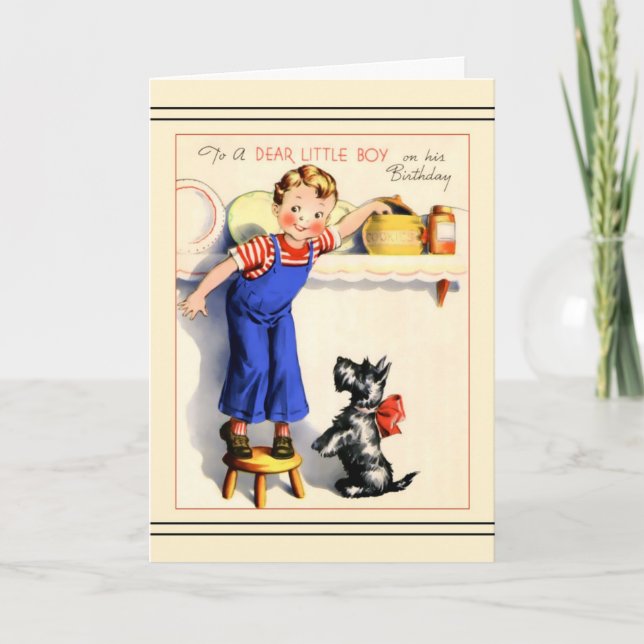 Scottie Dog Birthday card for a boy or young man (Front)